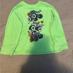 Monster Truck Graphic Kids Shirt - Green